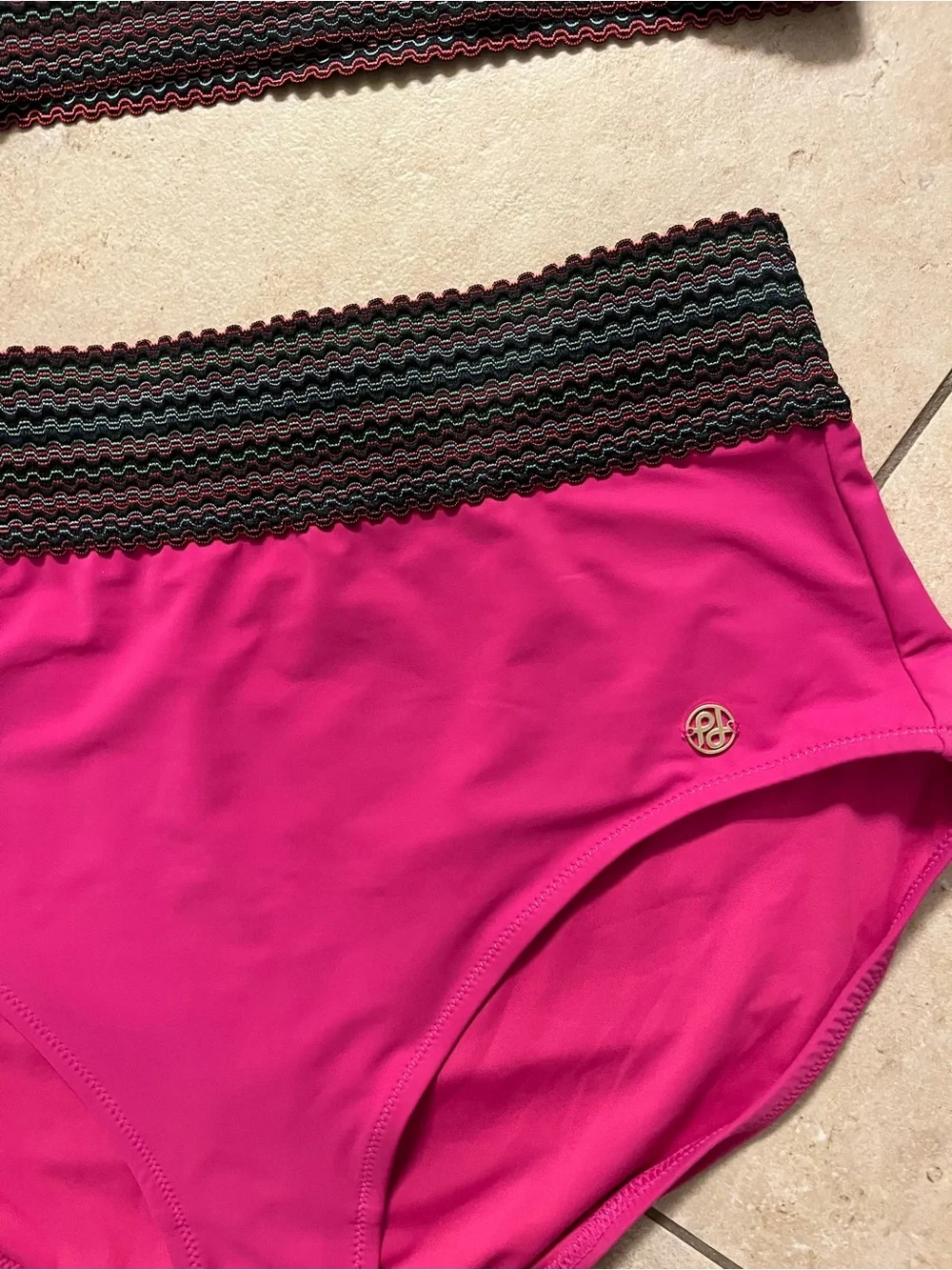 Popilush Boho Trim High Waist Tummy Control Bikini Set